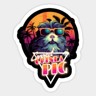 Retro Wave Coronet Guinea Pig Miami Shirt Sticker